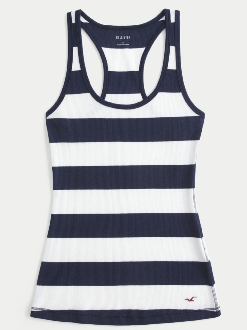 Hollister Navy and White Striped Racerback Tank